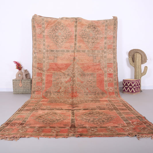 Peach Moroccan Rug 6.7 FT X 13 FT