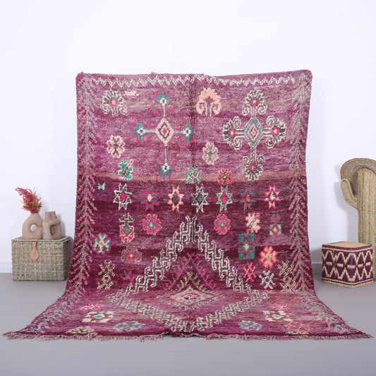 Lila Boujaad-Teppich 5,8 FT x 9,8 FT - marokkanischer Vintage-Teppich - handgemachter Teppich - marokkanischer Berber-Teppich - alter Boho-Teppich - Einzigartiger Teppich