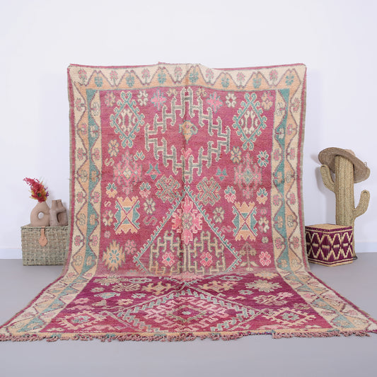 Lila marokkanischer Boujaad-Teppich 2,0 x 3,4 m - handgefertigter Vintage-Teppich