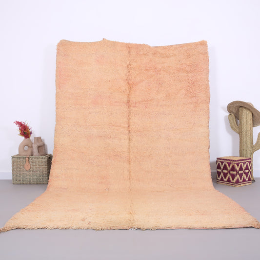 Peach moroccan solid rug 6.5 FT X 10.5 FT