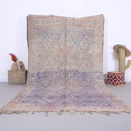 Großer Beni Mguild Teppich 6,4 FT x 11 FT - marokkanischer Vintage Teppich - handgemachter Tribal Teppich - alter Boho Teppich - marokkanischer Berberteppich - 70er Jahre Teppich