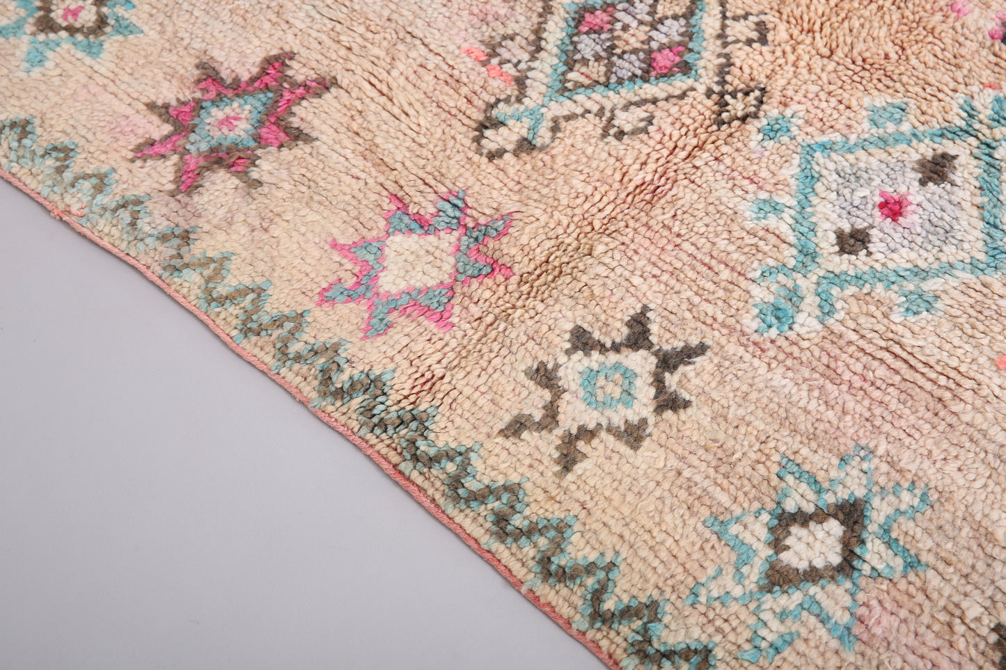Vintage marokkanischer Boujaad-Teppich 5,5 FT x 11,5 FT - handgewebter alter Teppich - handgemachter Teppich - Vintage-Tribal-Teppich - Boho-Teppich - Marokko-Berberteppich