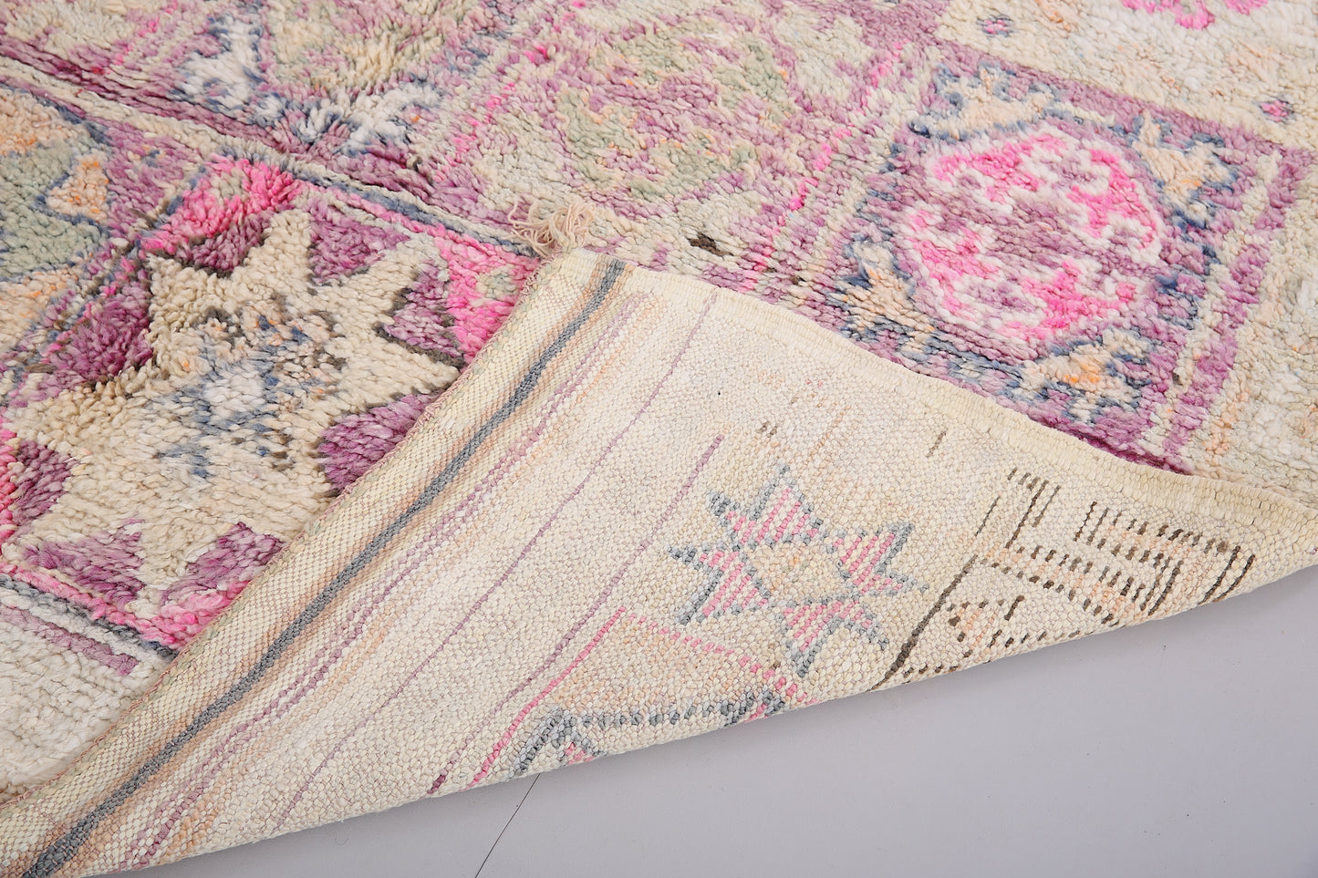 Fabelhafter marokkanischer Boujaad-Teppich im Vintage-Stil, 16,7 x 26,4 m – Beni-Mguild-Teppich – handgefertigter Teppich – Vintage-Tribal-Teppich – Bohème-Teppich – Berberteppich