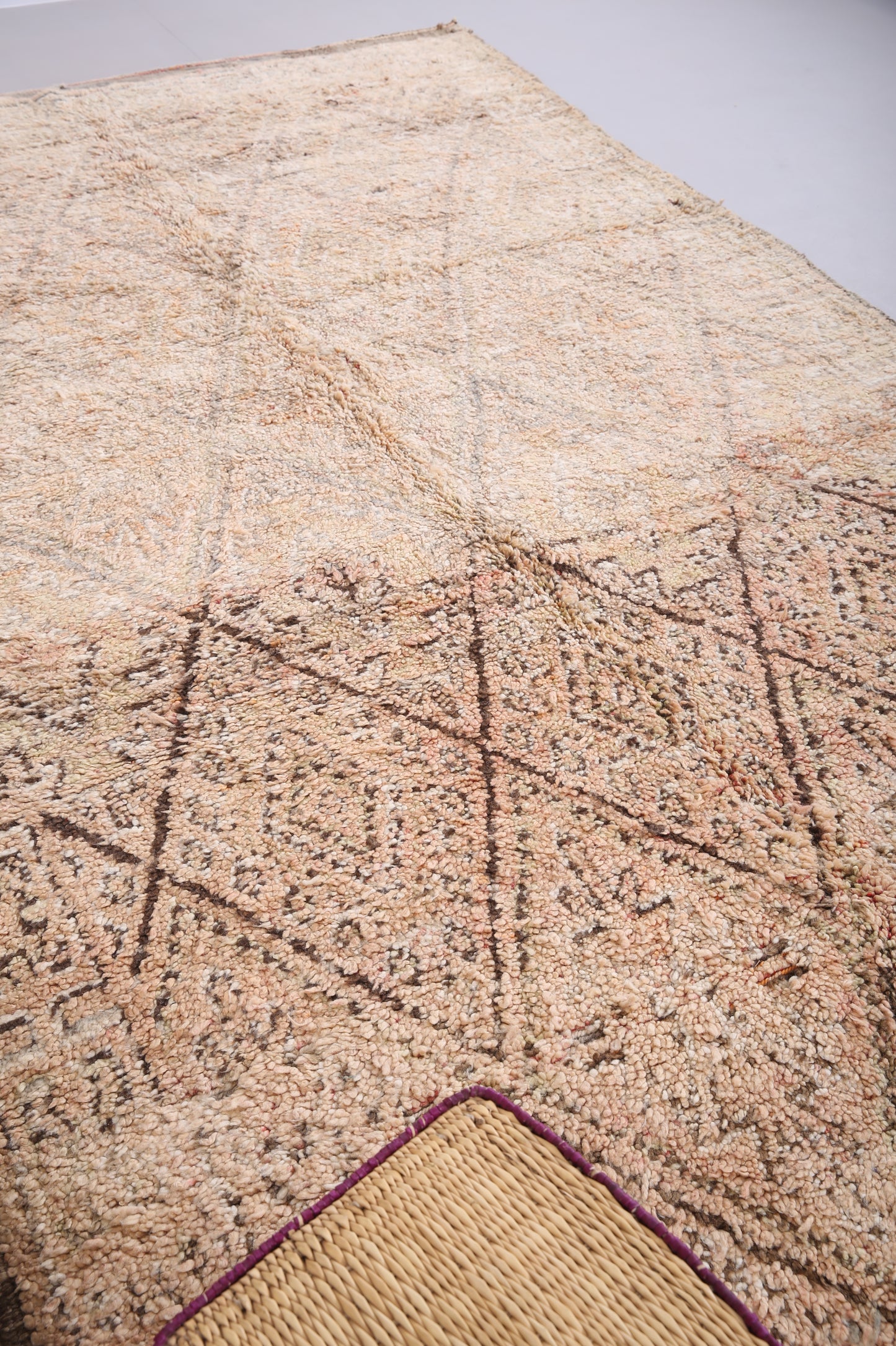 Authentischer Vintage-Teppich von Beni Mguild, 193 x 3,5 m, marokkanischer Vintage-Teppich, handgemachter Tribal-Teppich, Boho-Teppich, antiker Boho-Teppich