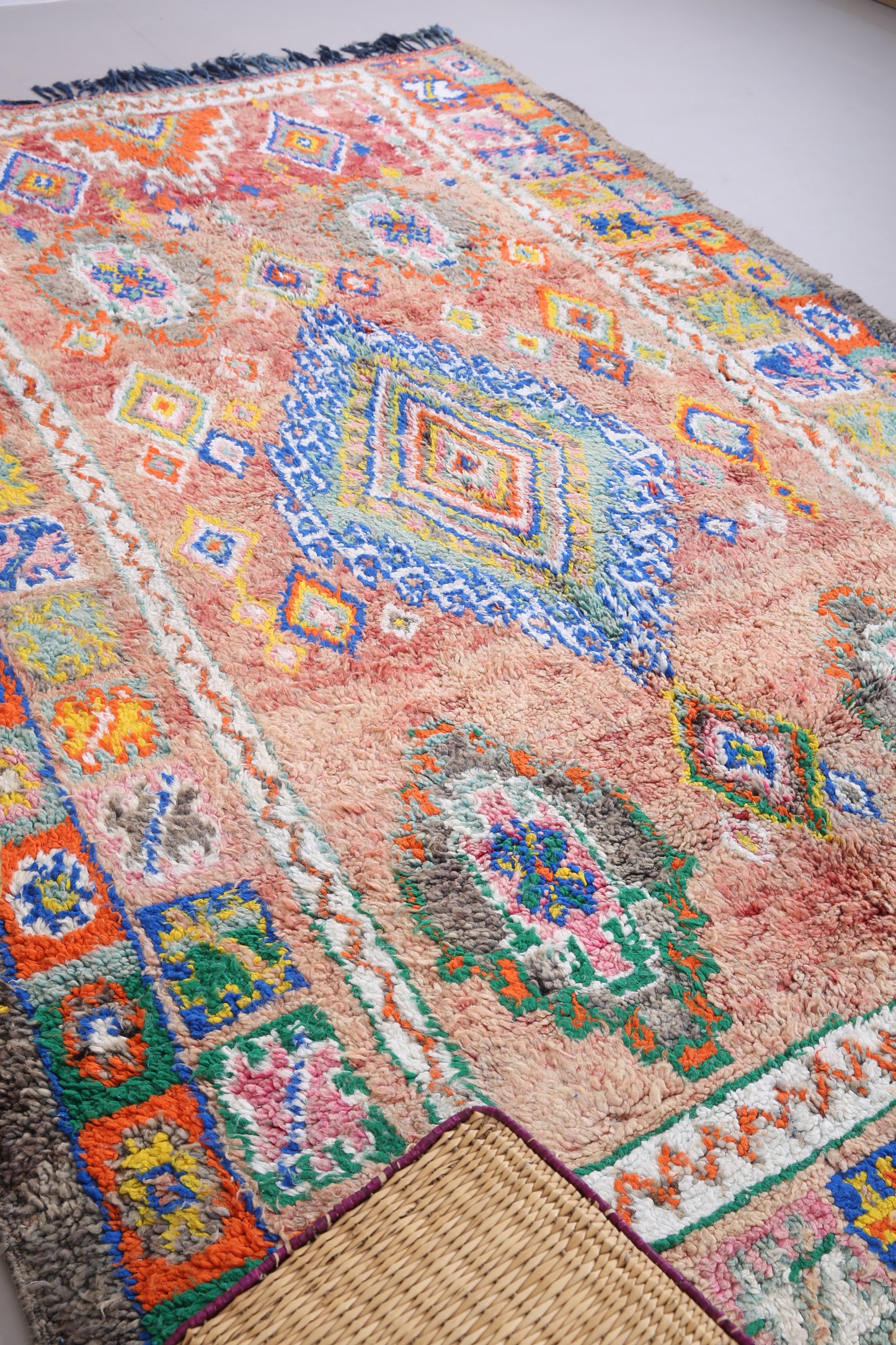 Colourful vintage moroccan rug 7 FT X 11 FT
