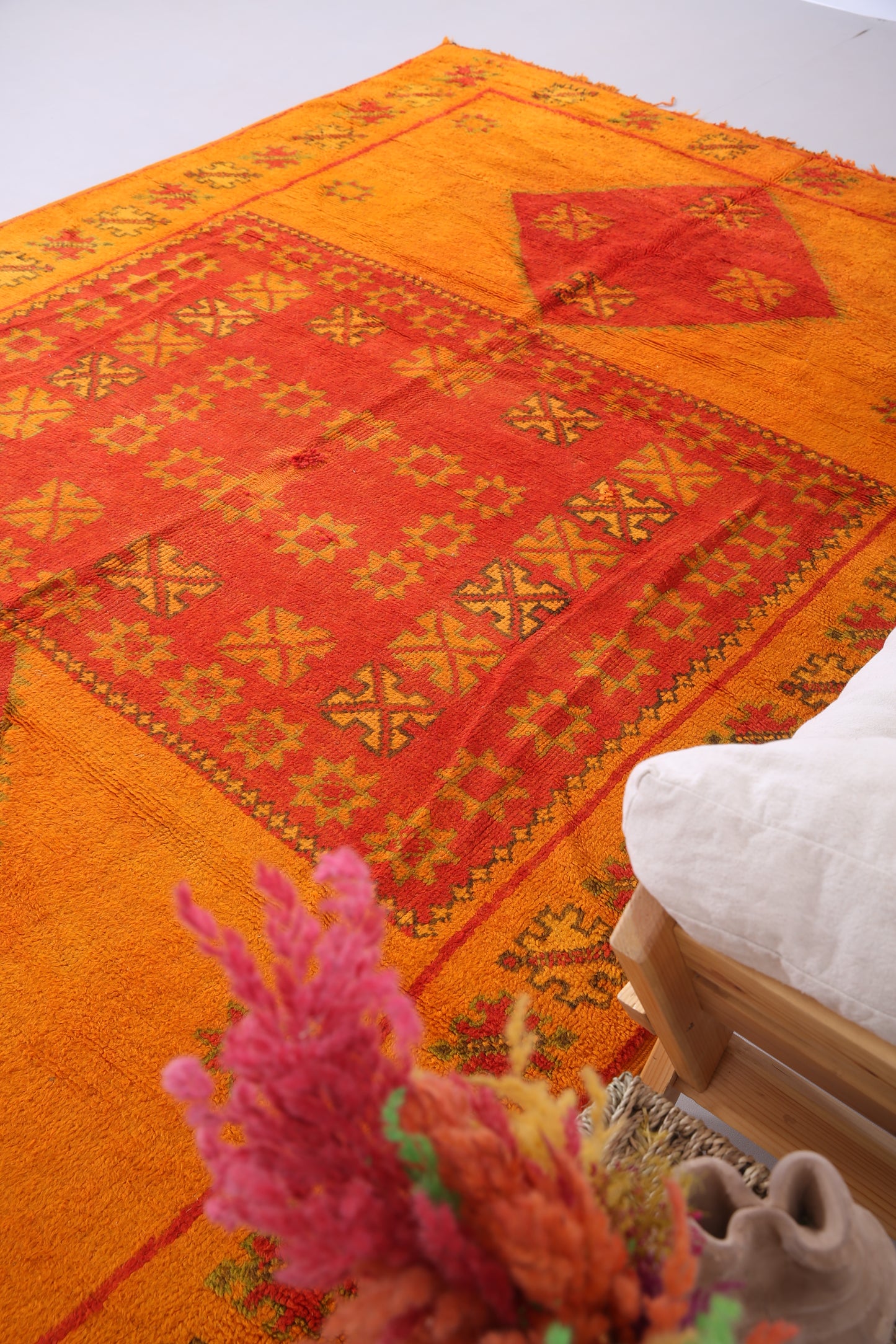 Authentischer Taznakht-Teppich 6,4 FT x 10,7 FT - marokkanischer Vintage-Teppich - handgemachter Taznakht-Teppich - Berberteppich - alter Boho-Teppich - Vintage-Teppich aus Marokko