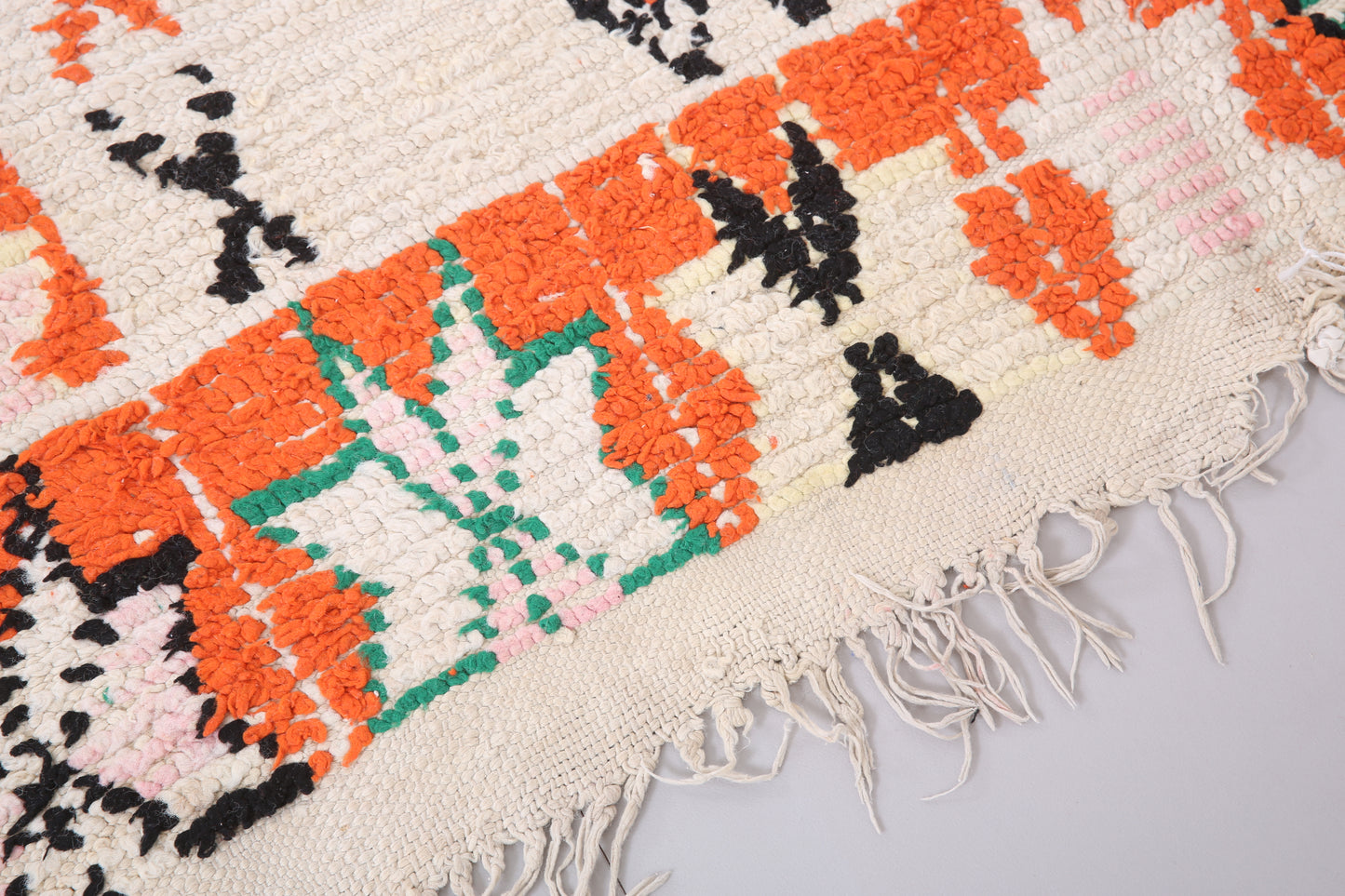 Farbenfroher marokkanischer Vintage-Teppich 5,5 FT x 9,6 FT - marokkanischer Vintage-Teppich - handgemachter Azilal-Teppich - blasser Teppich - alter Boho-Teppich - alter Tribal-Teppich