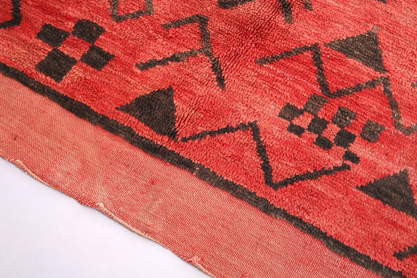 Roter marokkanischer Vintage-Teppich 6,3 FT x 7,4 FT - roter marokkanischer Teppich - Vintage-Tribal-Teppich - handgemachter Berberteppich - einzigartiger Vintage-Teppich - Boho-Teppich