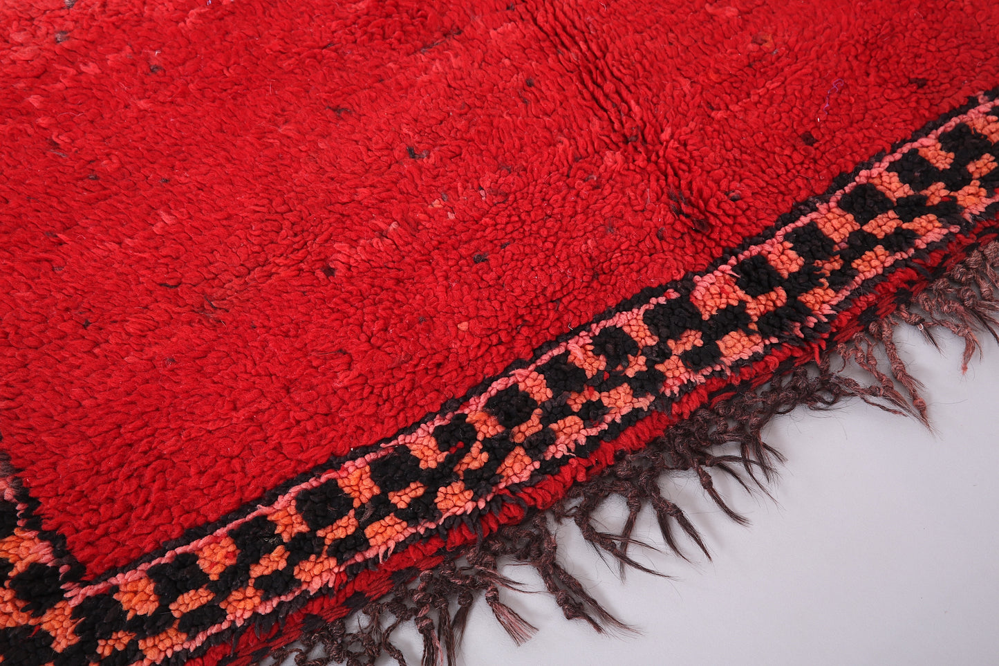 Roter marokkanischer Vintage-Teppich 5,4 FT x 10,2 FT - roter marokkanischer Teppich - Vintage-Tribal-Teppich - handgemachter Berberteppich - einzigartiger Vintage-Teppich - Boho-Teppich