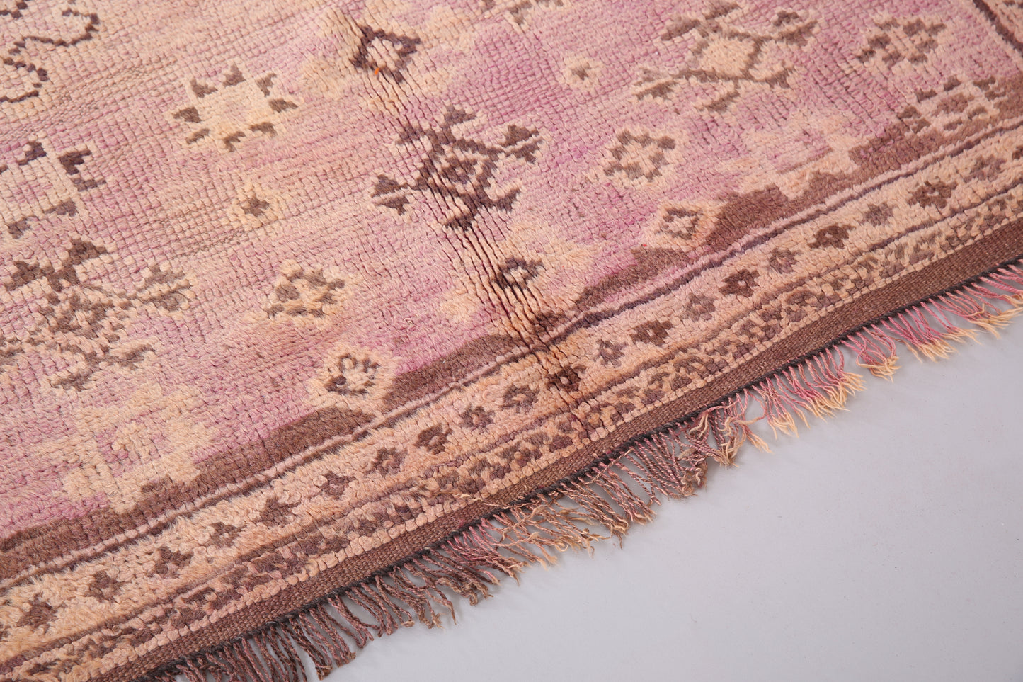 Lila marokkanischer Vintage-Teppich 4,8 FT x 7,8 FT - marokkanischer Vintage-Teppich - handgemachter Teppich - großer Berberteppich - alter Boho-Teppich - Vintage-Tribal-Teppich