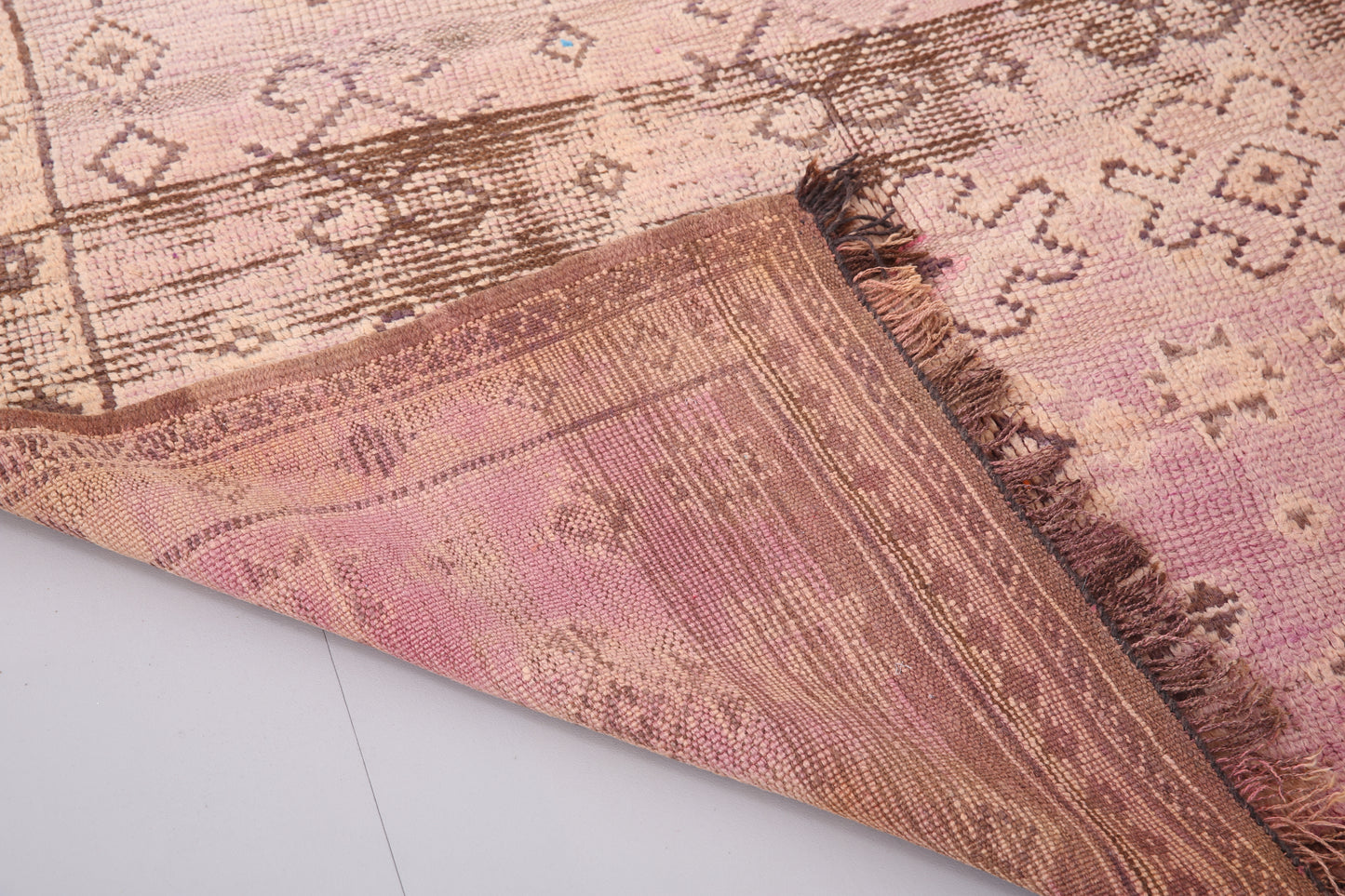 Lila marokkanischer Vintage-Teppich 4,8 FT x 7,8 FT - marokkanischer Vintage-Teppich - handgemachter Teppich - großer Berberteppich - alter Boho-Teppich - Vintage-Tribal-Teppich