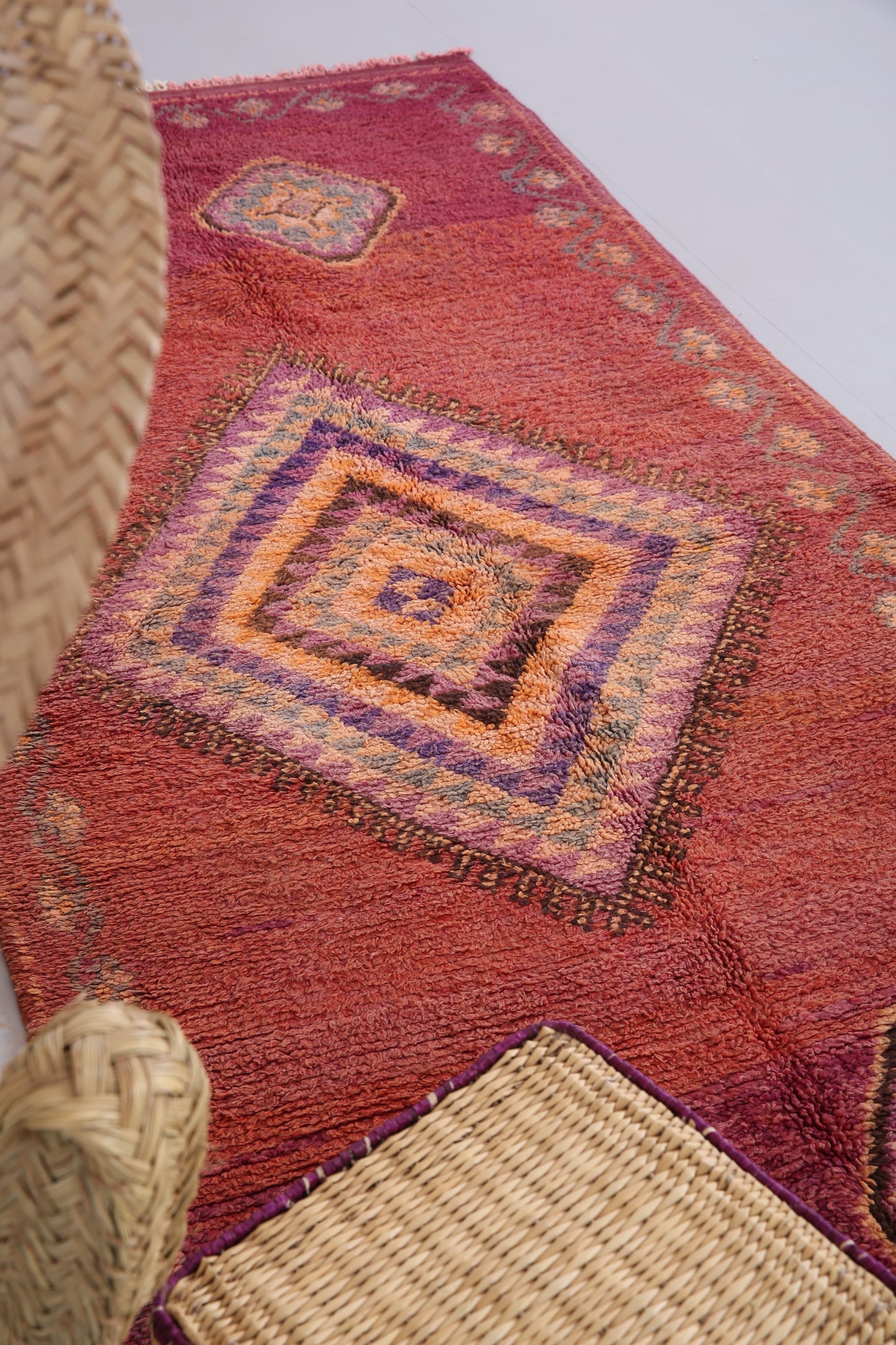 Handmade moroccan runner rug 3.9 FT X 9.4 FT