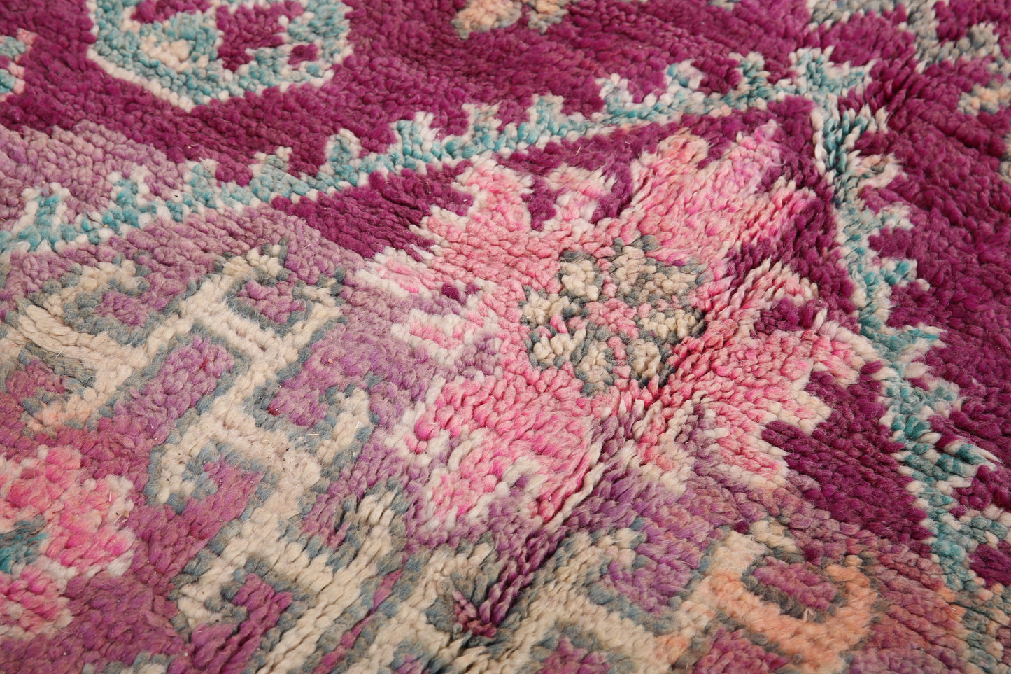 Purple moroccan Boujaad rug 6.9 FT X 11.2 FT