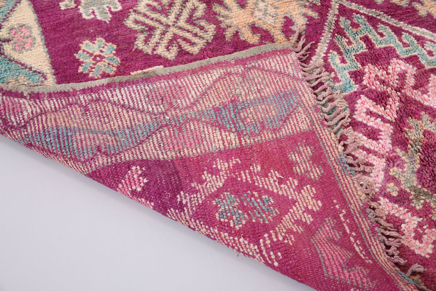 Lila marokkanischer Boujaad-Teppich 2,0 x 3,4 m - handgefertigter Vintage-Teppich