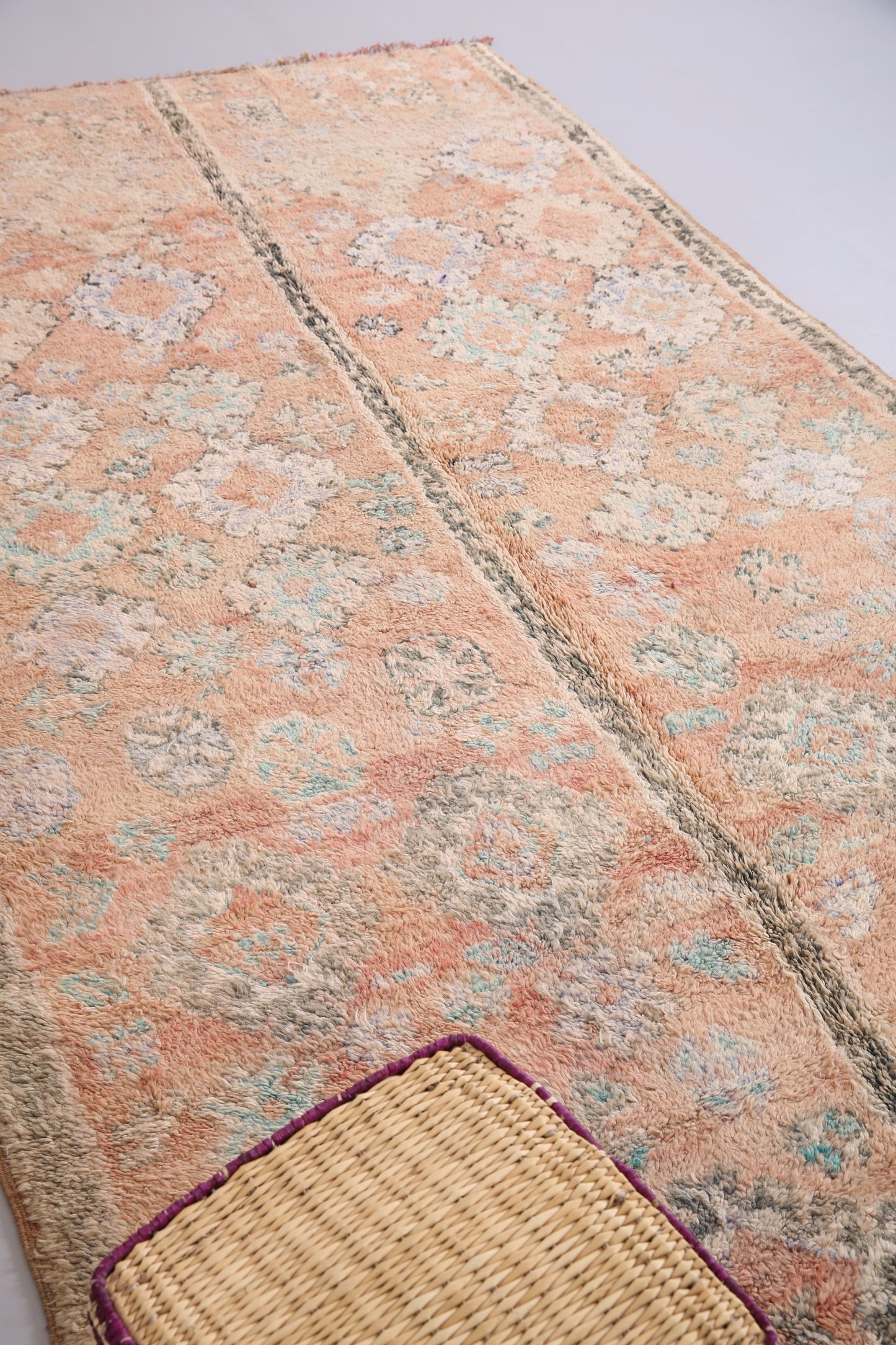 Vintage Pfirsich Boujaad Teppich 5,2 FT x 11,4 FT - Vintage marokkanischer Teppich - handgemachter Teppich - Marokko Berber Teppich - Boho alter Teppich - Tribal 70er Jahre Teppich