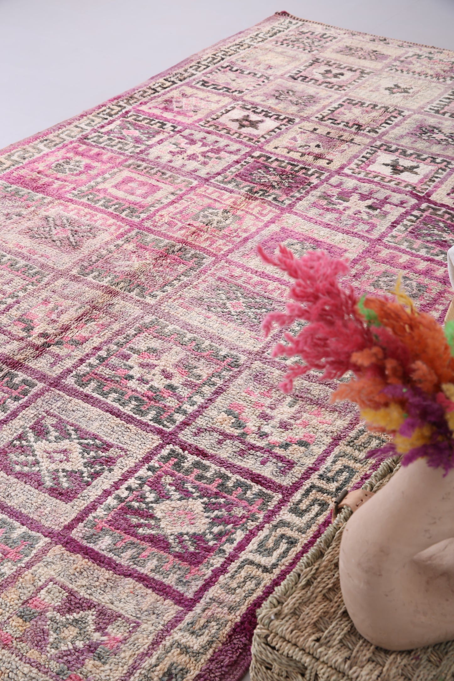 Purple vintage moroccan rug 5.8 FT X 10.7 FT