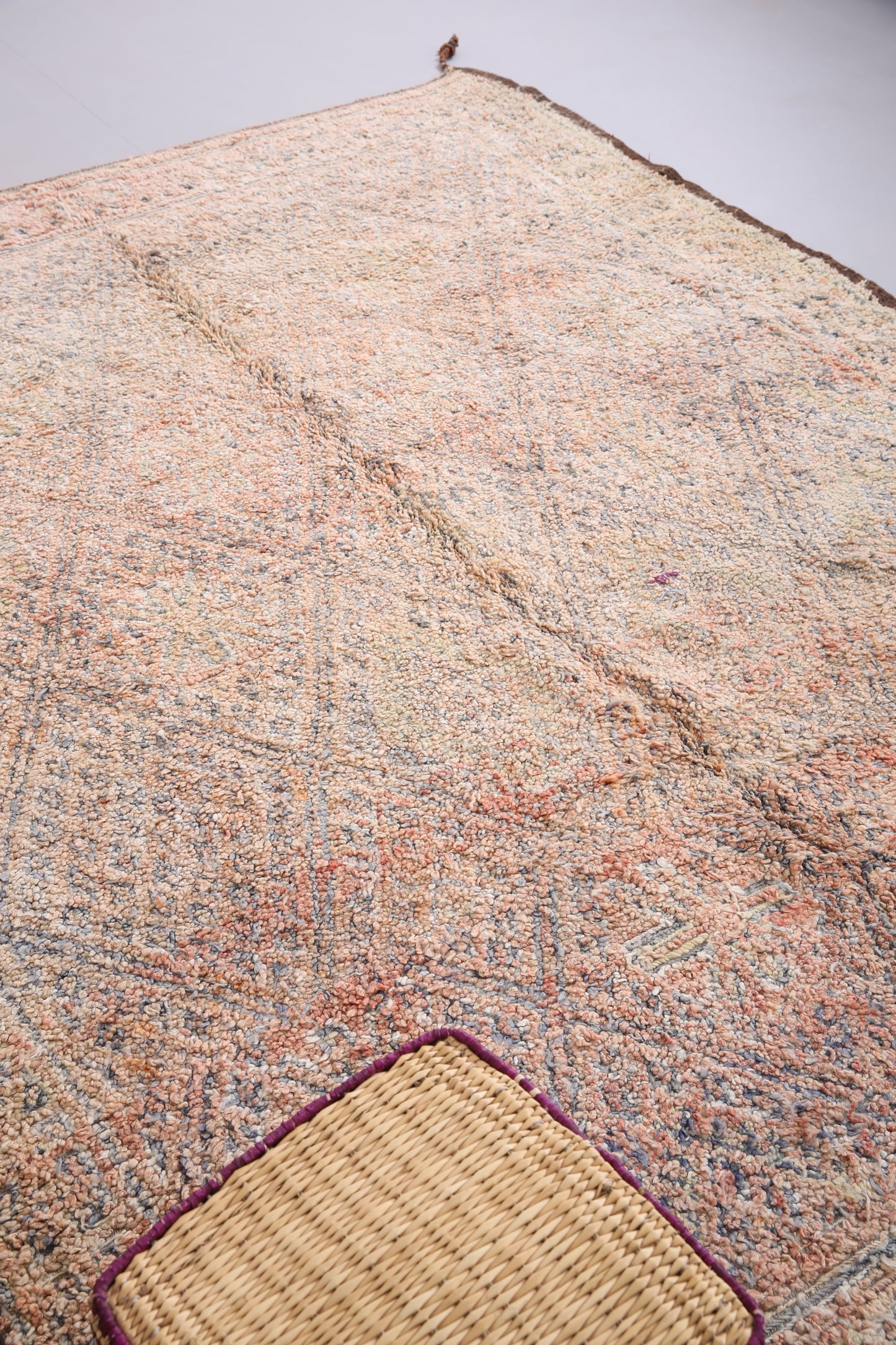 Peach Handmade Beni Mguild rug 6.8 FT X 9 FT