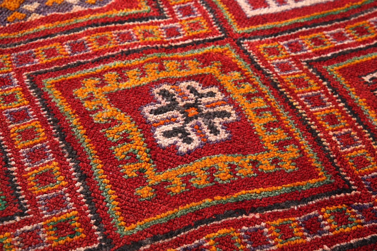 Roter Vintage Zemmouri Teppich 5,7 FT x 10,7 FT - Wohnzimmer Teppich - handgemachter Teppich - Marokko Berber Teppich - Teppich im Bohème Stil - Vintage Tribal Teppich