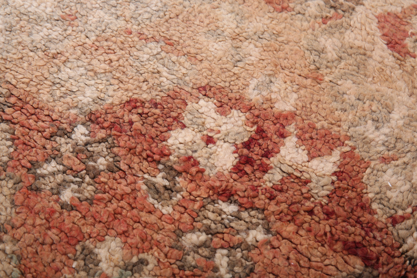 Pfirsichfarbener marokkanischer Boujaad-Teppich 6 FT x 9 FT - marokkanischer Vintage-Teppich - handgemachter Teppich - Berberteppich - alter Boho-Teppich - Vintage-Tribal-Teppich - 70er-Jahre-Teppich