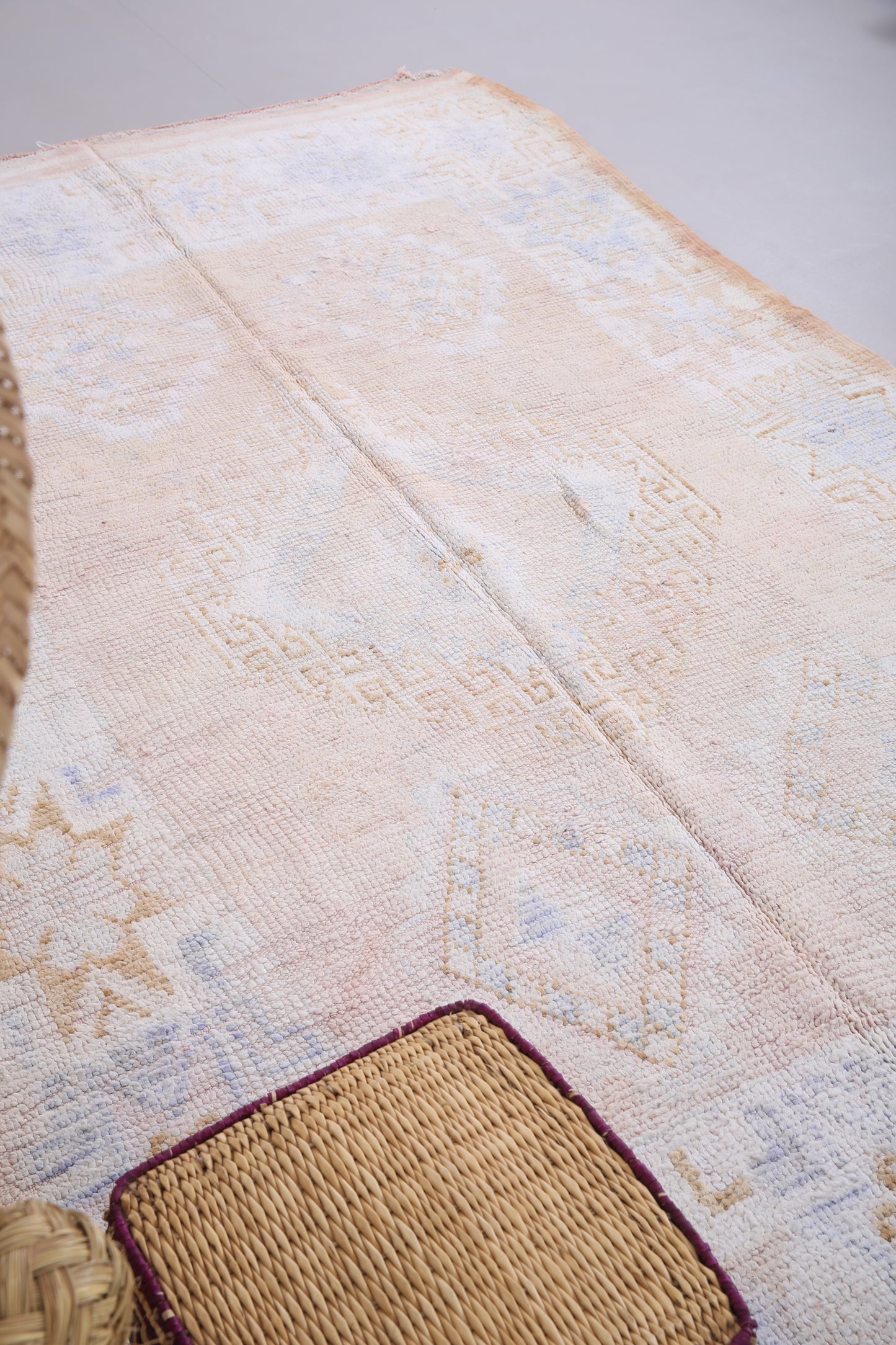 Vintage Boujaad blasser Teppich 5,5 FT x 9,2 FT - Vintage marokkanischer Teppich - handgemachter Teppich - Marokko blasser Teppich - Boho alter Teppich - Vintage Tribal Teppich
