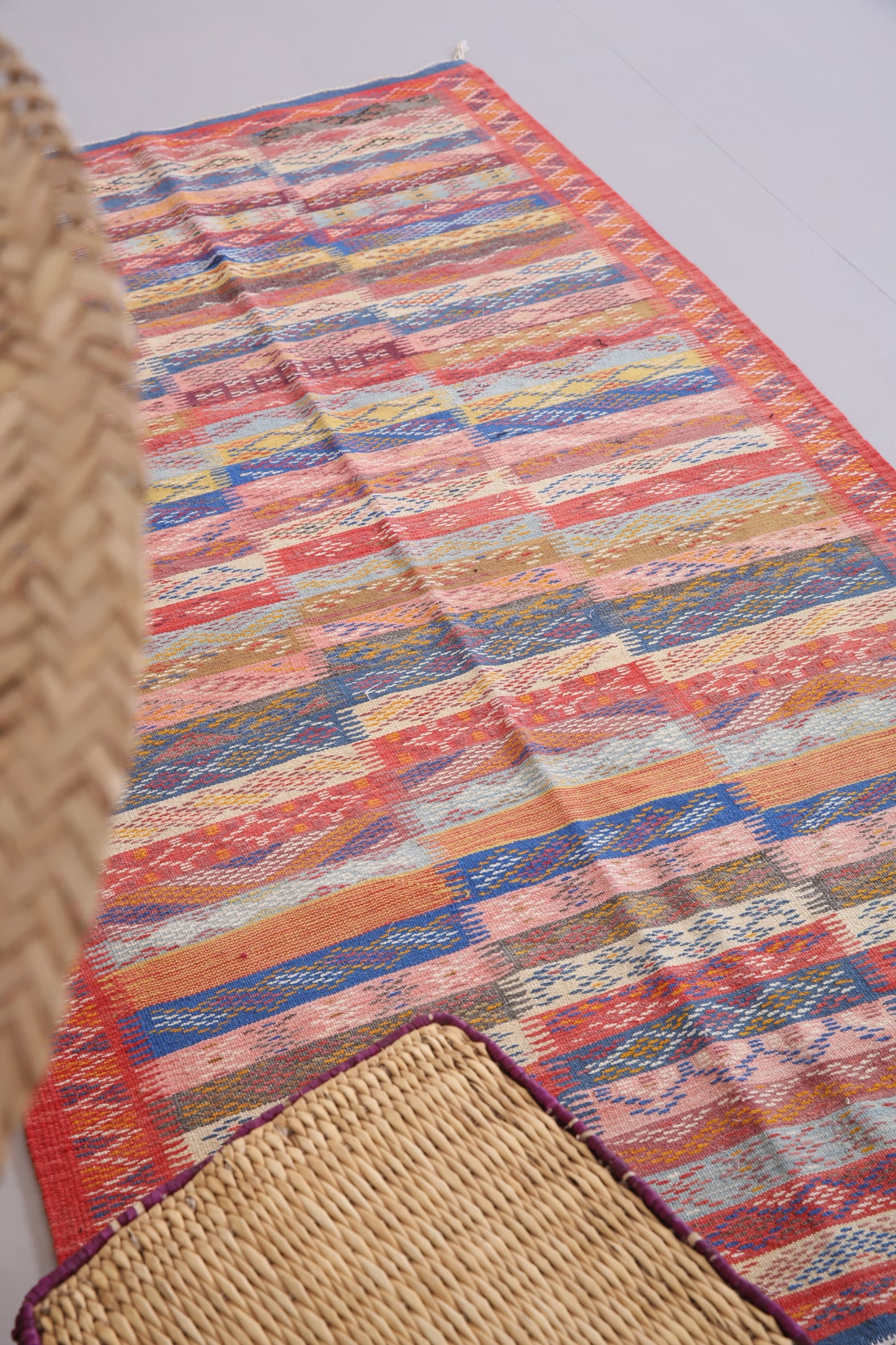 Marokkanischer handgewebter Berberteppich 3,5 FT x 6,7 FT - kleiner Berberteppich - kleiner marokkanischer Teppich - handgefertigter Berberteppich - Vintage marokkanischer Boho-Teppich