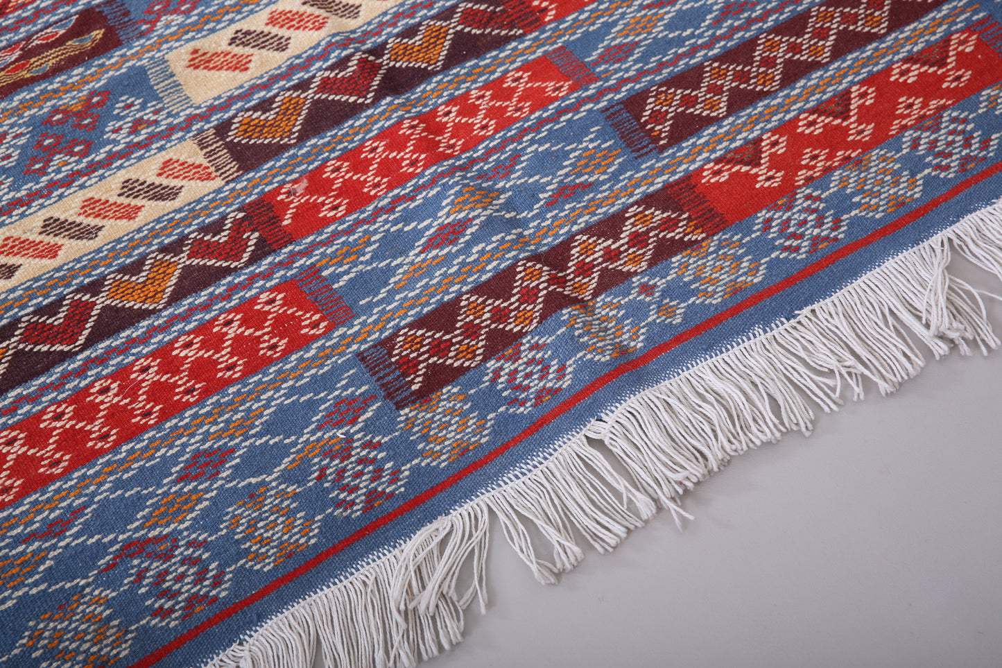 Marokkanischer handgewebter Berberteppich 3,3 FT x 6,5 FT - kleiner Berberteppich - kleiner marokkanischer Teppich - handgefertigter Berberteppich - Vintage marokkanischer Boho-Teppich