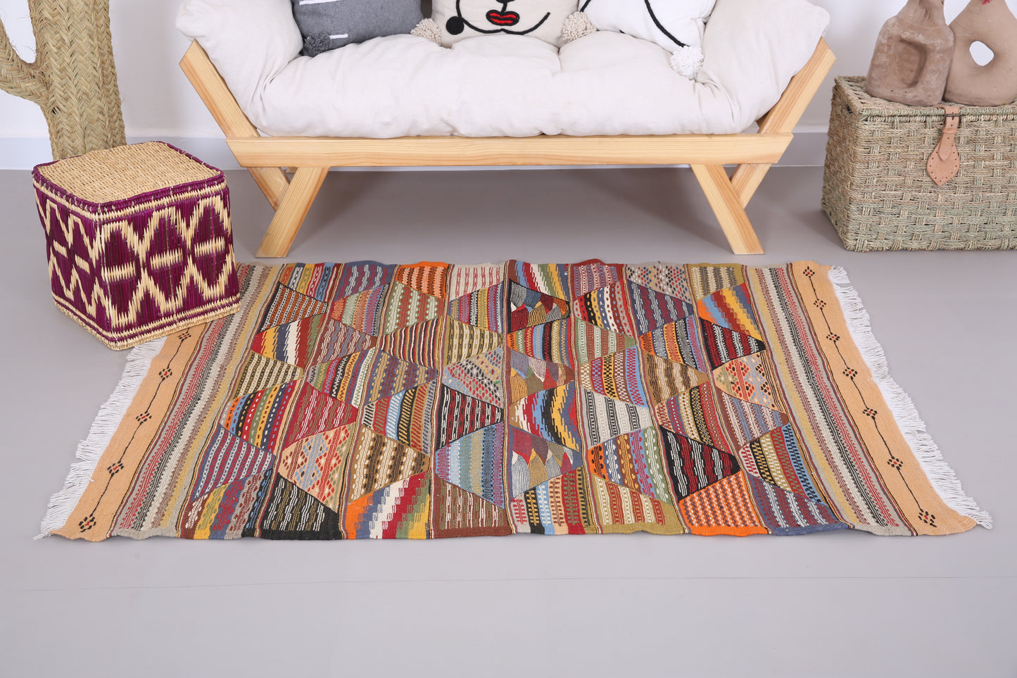 Picasso kilim rug 3.8 FT X 5.1 FT