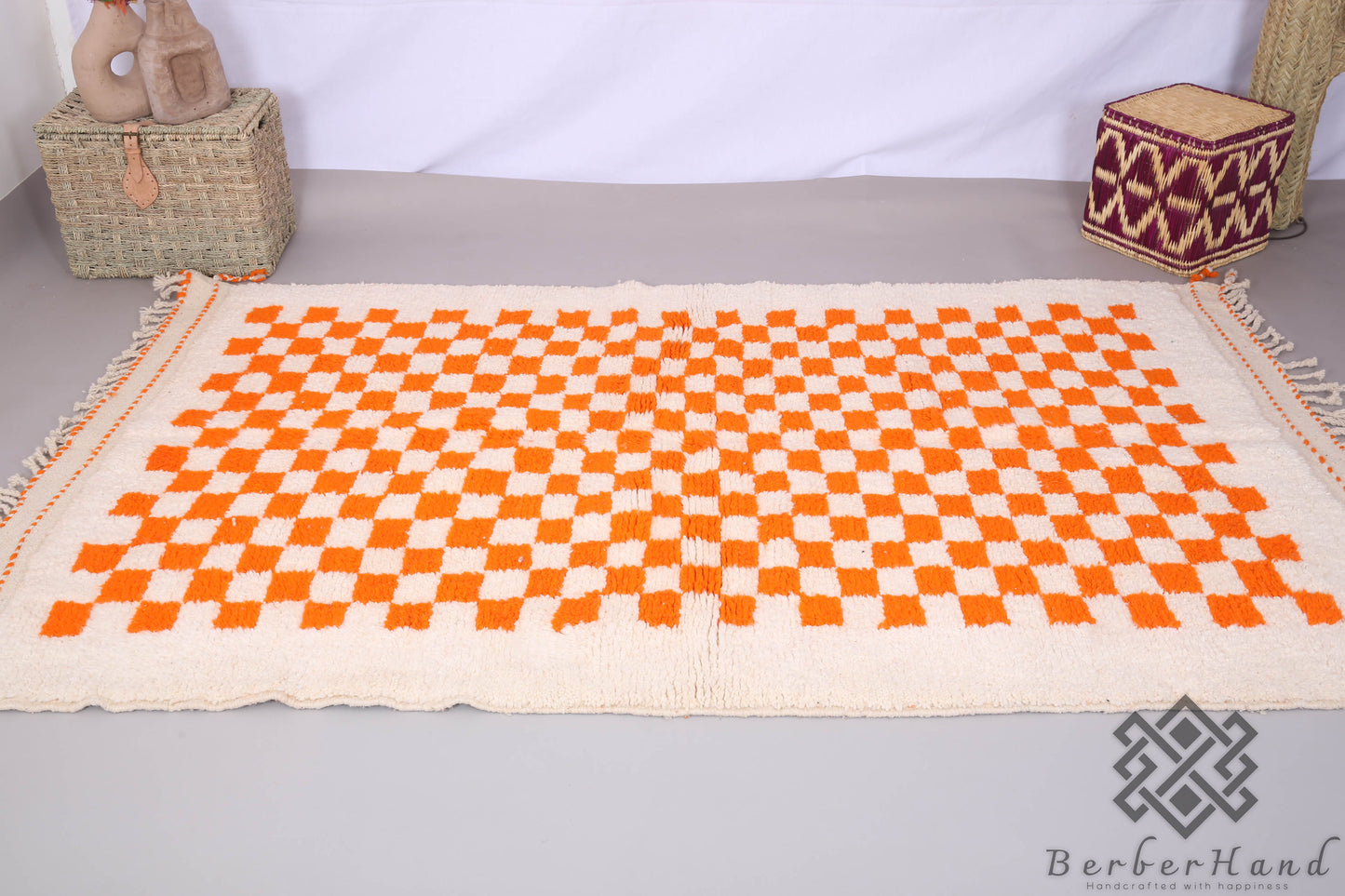 Custom Made Moroccan checkered Rug – Handwoven Berber Wool Carpet - made to order rug - custom moroccan rug