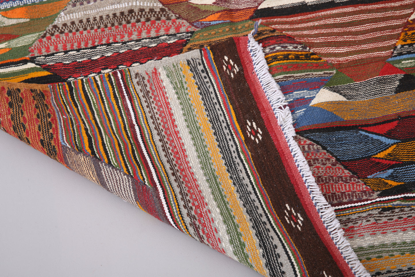 Handgewebter Picasso Kelim Teppich 3,5 FT x 5 FT - kleiner Berberteppich - kleiner marokkanischer Teppich - handgemachter Berberteppich - Vintage marokkanischer Boho Teppich