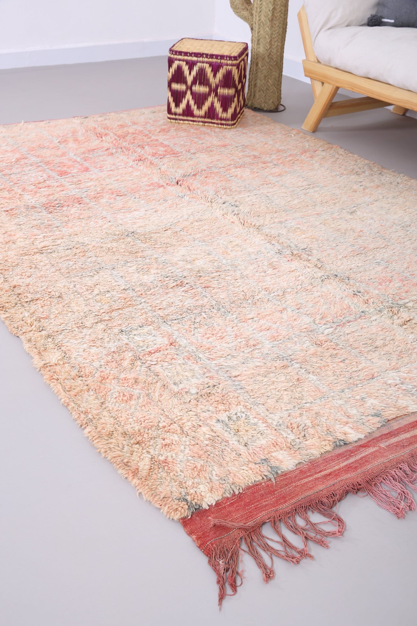 Vintage Boujaad blasser Teppich 5,8 FT x 8,6 FT - Vintage marokkanischer Teppich - handgemachter Teppich - Marokko blasser Teppich - Boho alter Teppich - Vintage Tribal Teppich
