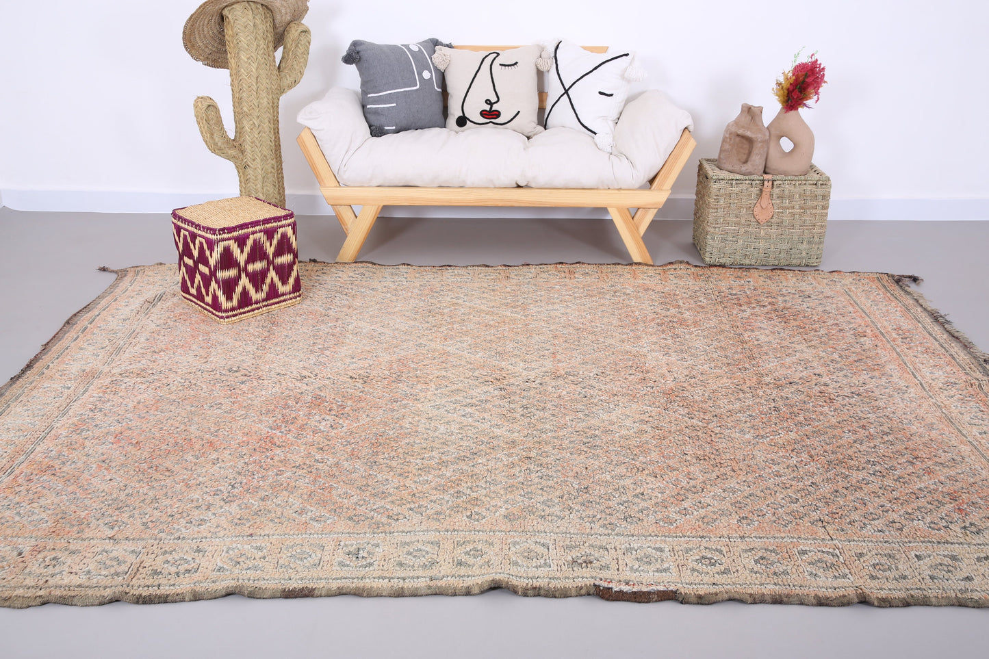 Handgemachter Beni Mguild Teppich 6,4 FT x 9,7 FT - marokkanischer Vintage Teppich - handgemachter Tribal Teppich - alter Boho Teppich - marokkanischer Berber Teppich
