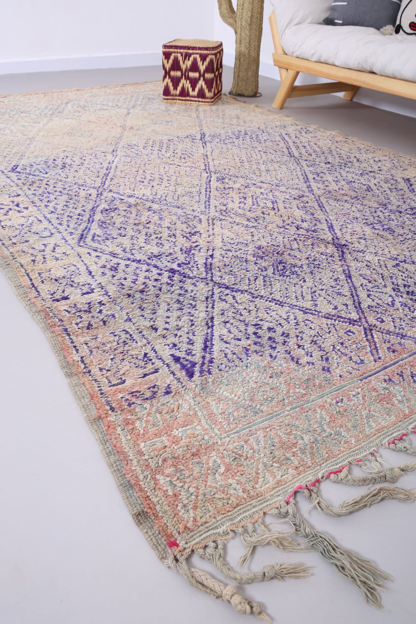 Großer Beni Mguild Teppich 6,4 FT x 11 FT - marokkanischer Vintage Teppich - handgemachter Tribal Teppich - alter Boho Teppich - marokkanischer Berberteppich - 70er Jahre Teppich