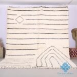Custom handmade moroccan rug - beni ourain rug - 100% wool rug - handcrafted rug - beni rugs - bohemian rugs - striped berber carpet