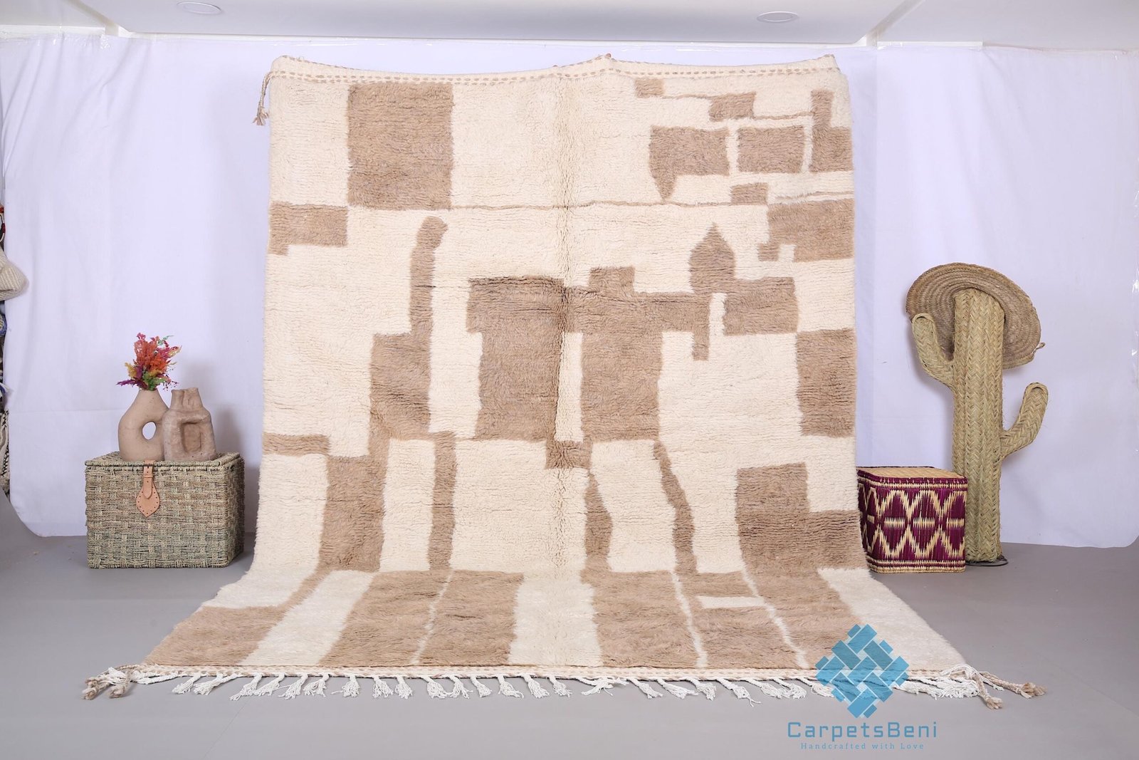 il_fullxfull.6459043442_co3k Custom moroccan rug - Moroccan rug - beni ourain rug - wool rug - handmade rug - beni ourain rug - ivory rug - berber rug hand knotted - Image 1