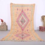 Peach Vintage Boujaad Rug 5.2x12 FT - Handmade Wool Berber Rug - Boho Chic Tribal Area Rug - Authentic Moroccan Rug - Duty Free