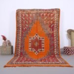 Orange authentic taznakht rug 6 x 10 FT - Vintage moroccan rug - Moroccan rug - Bohemian wool rug - Moroccan Home Decor - Old moroccan rug