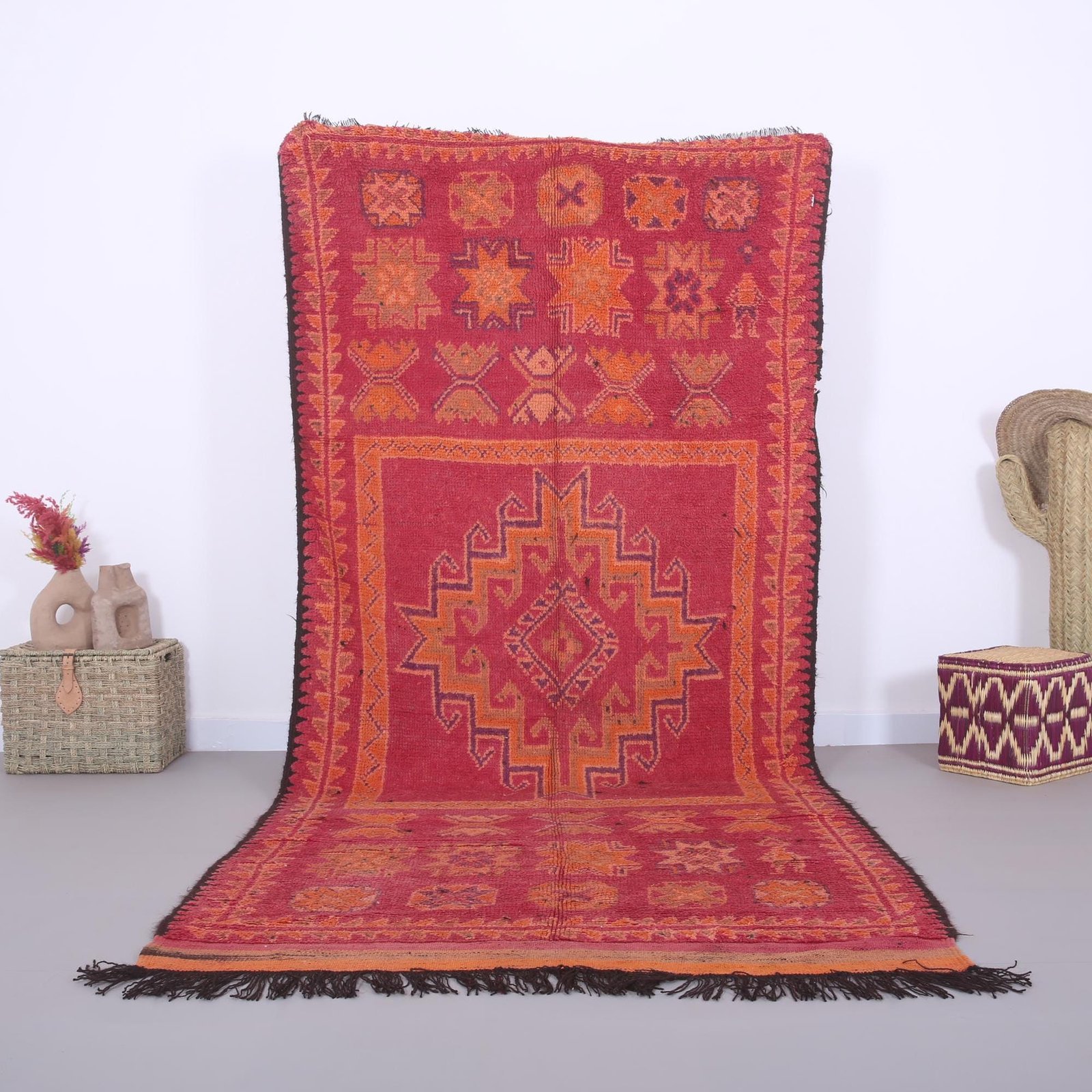 il_fullxfull.6592165253_7hrm Red vintage Boujaad Rug 5 x 11 FT - Moroccan rug - Berber handmade carpet - Vintage moroccan rug - Image 1