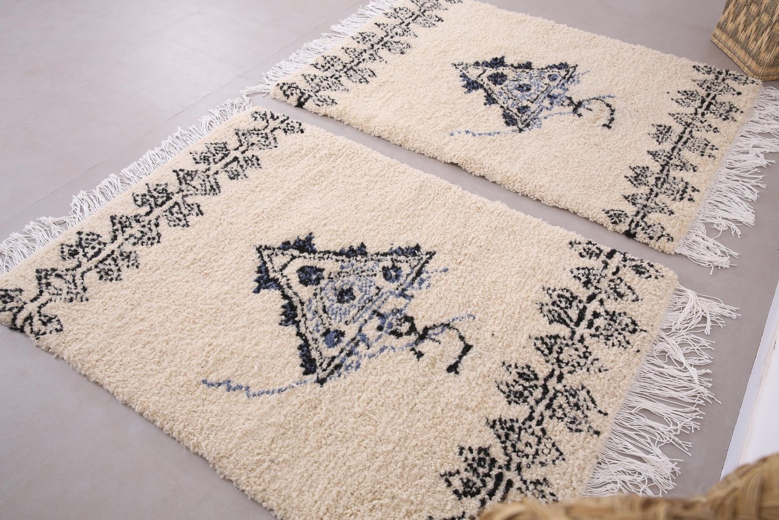 il_fullxfull.6596158226_6e9s Handmade Wool Beni Ourain Design Set 3.6 ft x 5 ft, Moroccan rug - Image 1