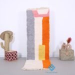 Custom moroccan runner rug - beni ourain rug - 100% wool rug - handcrafted rug - Colorful rug - bohemian rugs - berber boho carpet handmade