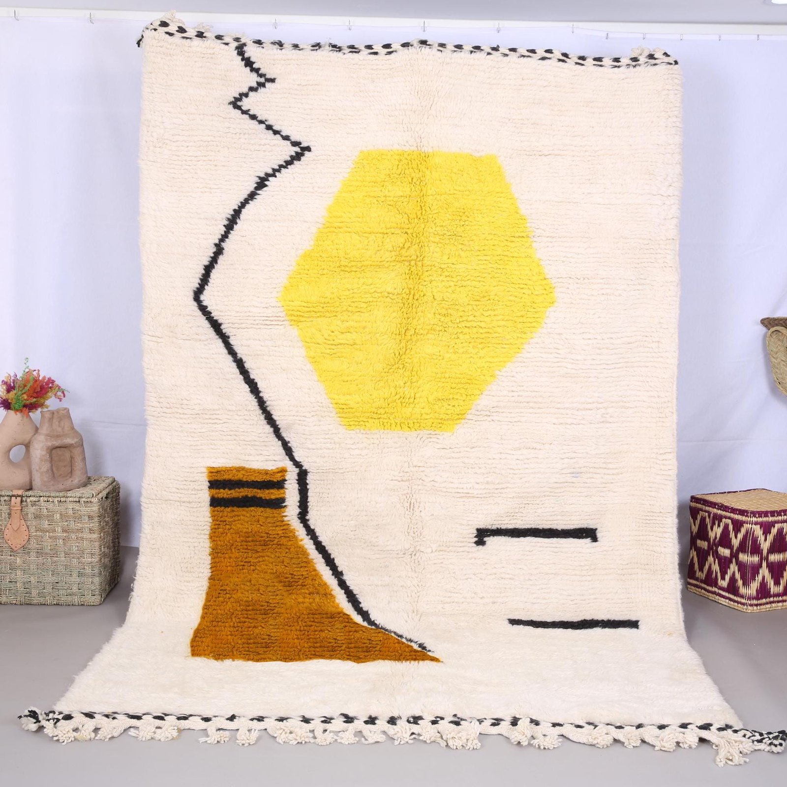 il_fullxfull.6646944660_tasv Custom moroccan rug - Moroccan rug - Beni ourain rug - wool rug - Handmade rug - Ivory rug - living room rug - Hand knotted rug - berber rug - Image 1