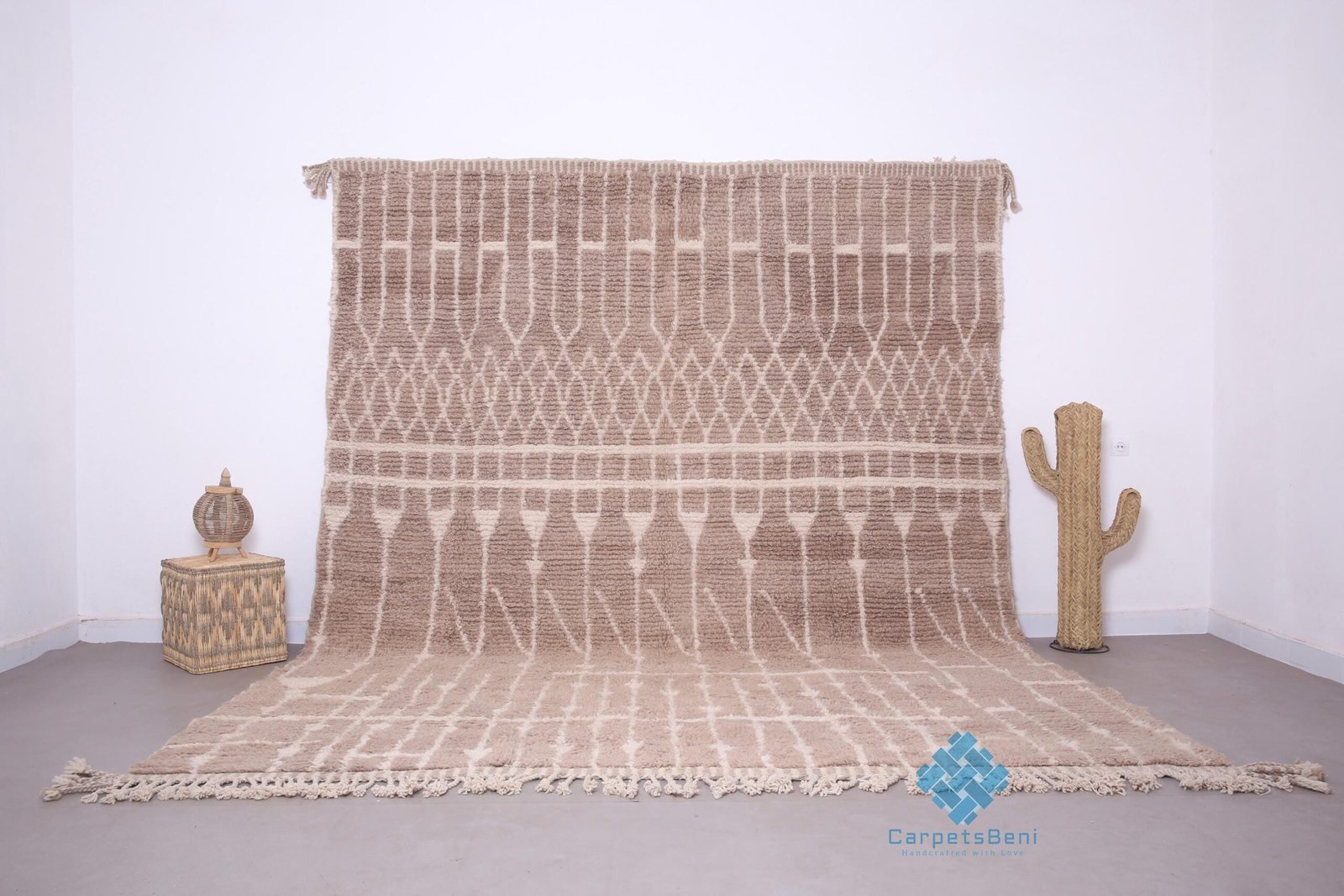 il_fullxfull.6657890093_ts6w Custom moroccan rug - beni ourain rug - wool rug - handcrafted rug - Moroccan rug brown - bohemian rug - moroccan rug - ivory rug handmade - Image 1