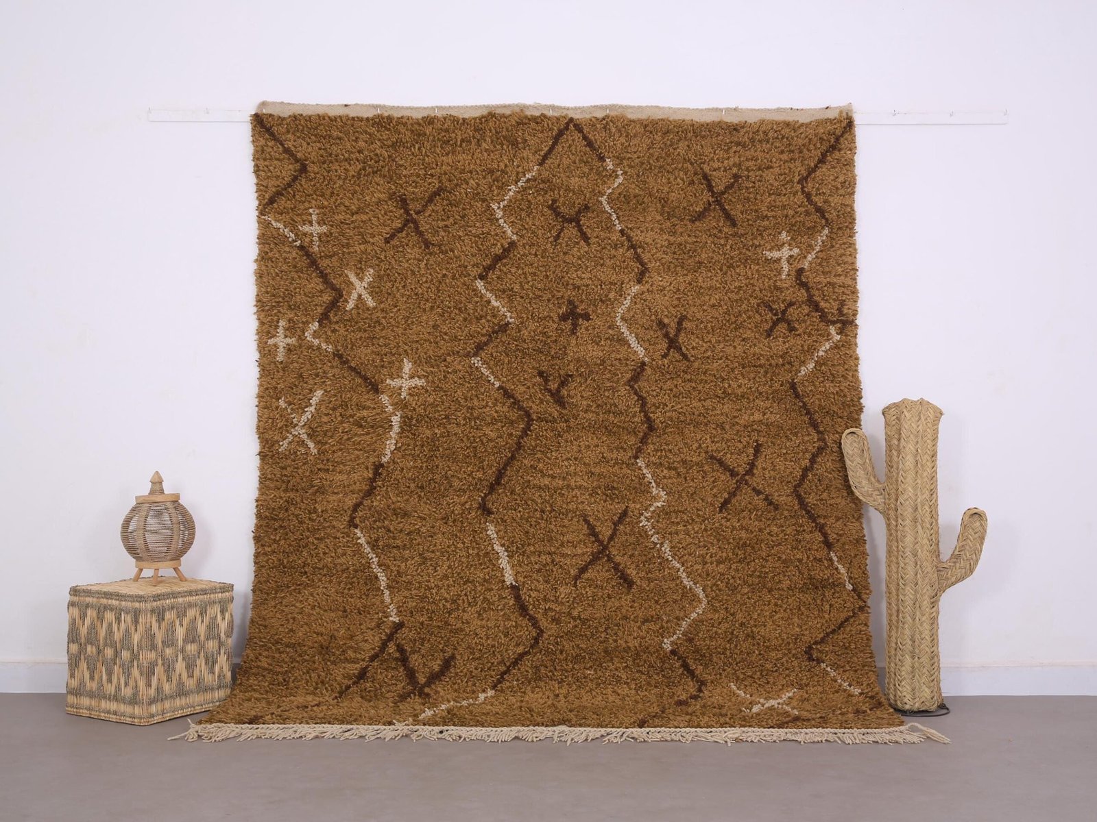 il_fullxfull.6661861481_9k20 Custom Moroccan Rug, Brown Handmade Moroccan Carpet - Image 1