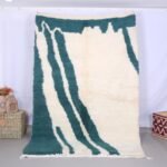 Green custom moroccan rug - beni ourain rug - 100% wool rug - handcrafted rug - beni rugs - bohemian rugs - contemporary berber carpet