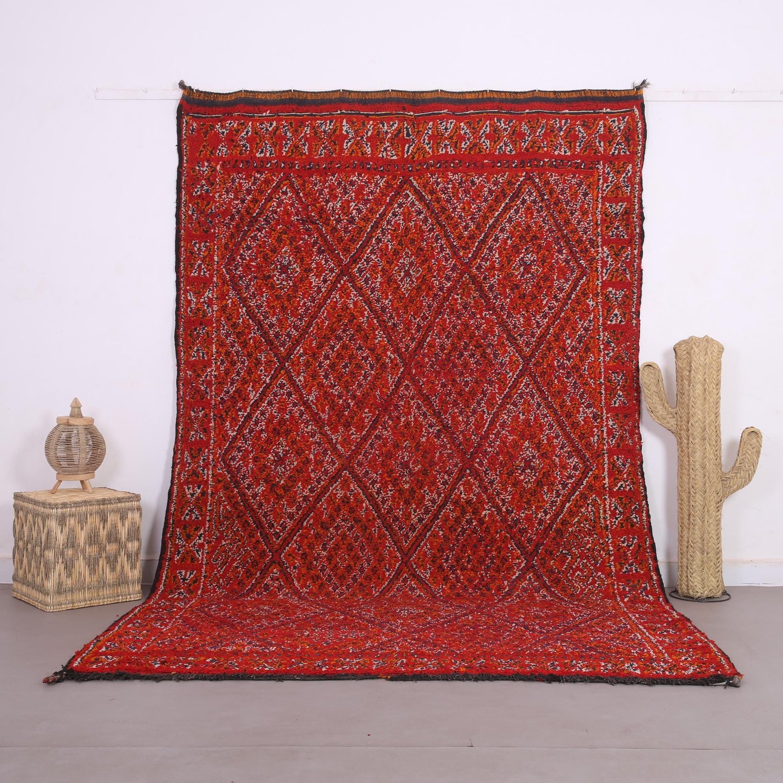 il_fullxfull.6724732607_ddkb Vintage Red Beni Mguild Rug, Moroccan Rug 6.4 x 10.4 FT - Image 1