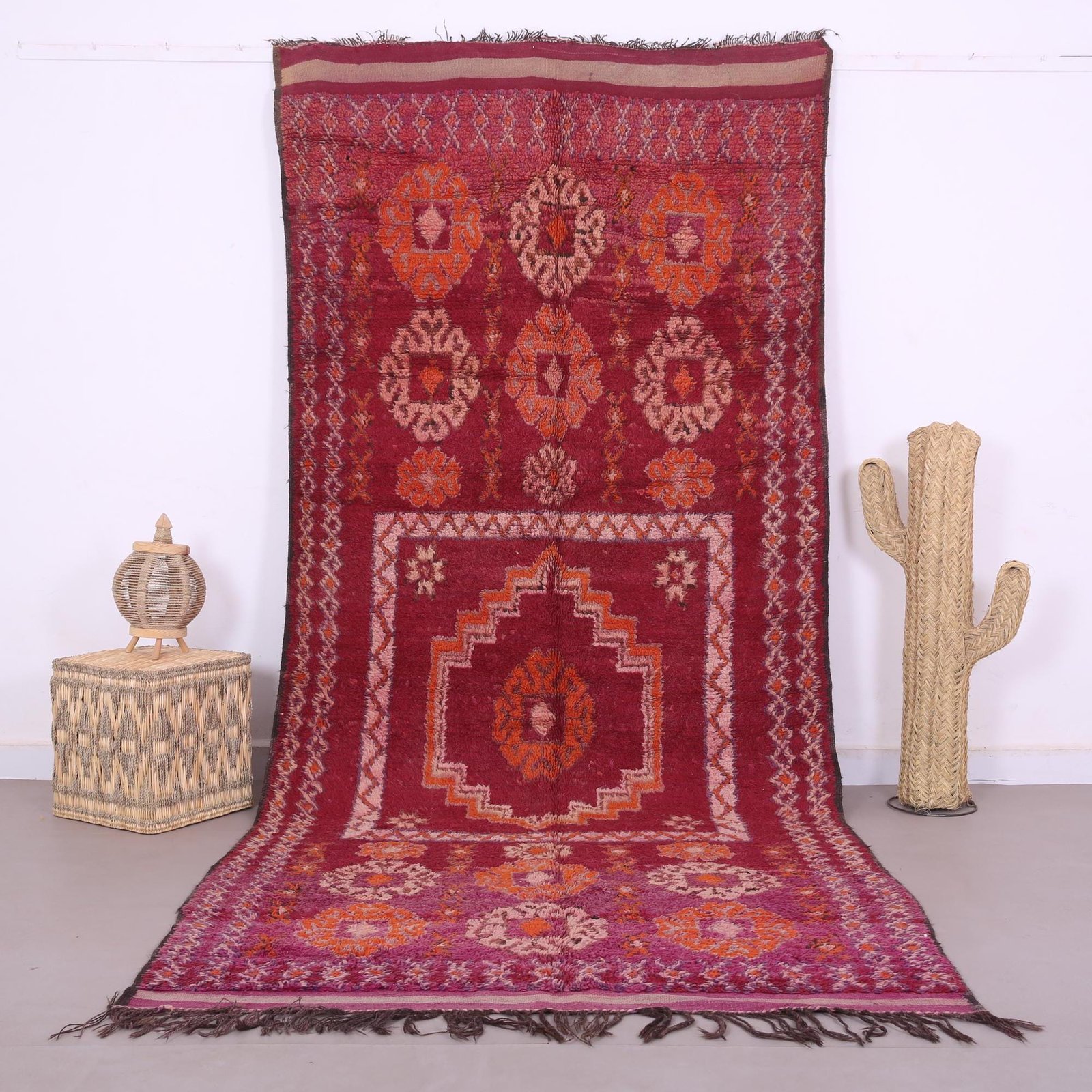 il_fullxfull.6737869810_blbo Purple Vintage Moroccan Rug 5 x 11.7 FT - Boho Chic Decor - Handmade Tribal Rug - Vintage Boujaad Rug - Authentic 100% Wool Rug - 70's Rug - Image 1