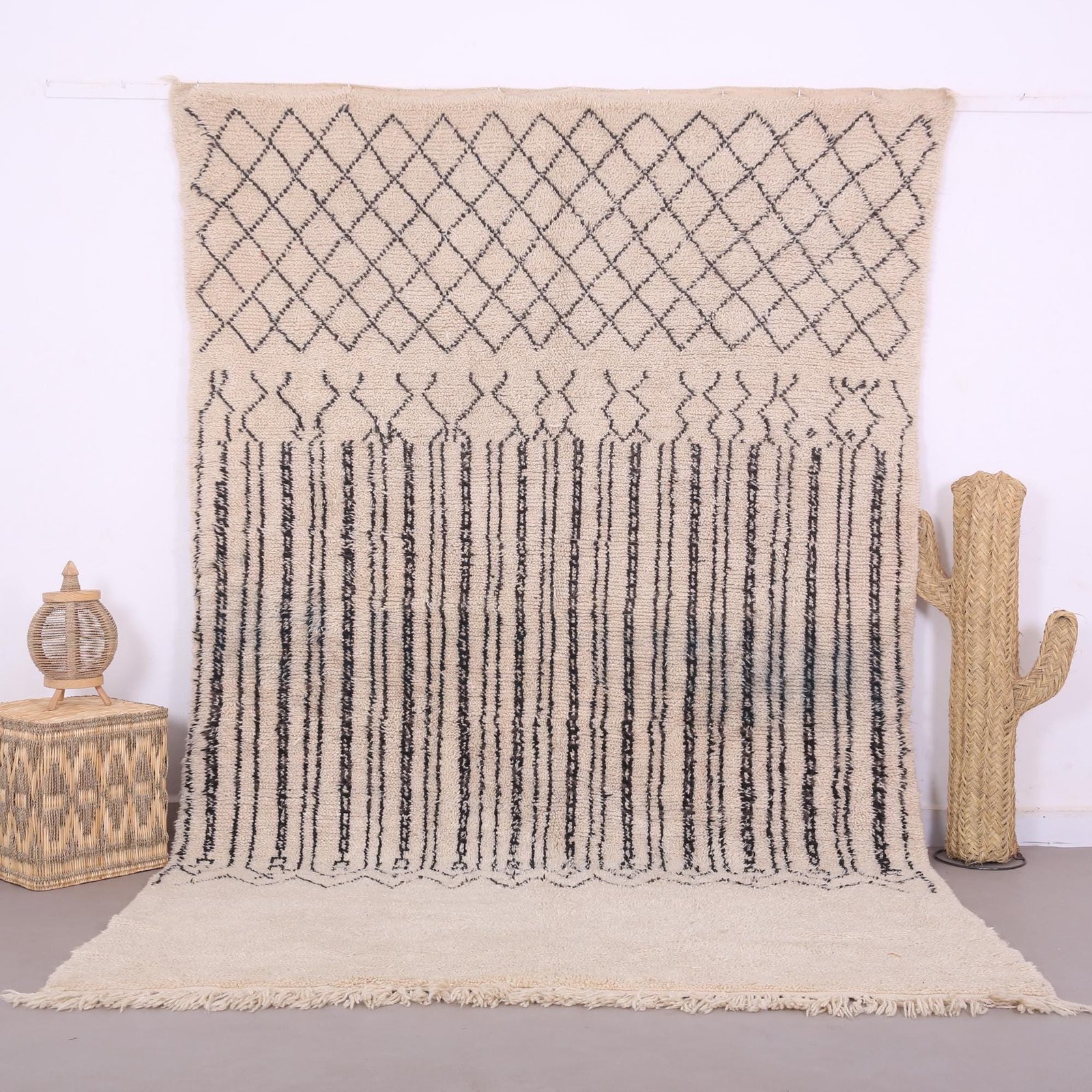 il_fullxfull.6738255592_ep3f Beige Vintage Beni Ourain Rug, Moroccan Rug 6.4 x 10.2 ft - Image 1