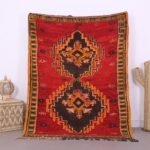 Vintage authentic taznakht rug 4.8 FT X 6.4 FT - Vintage moroccan rug - Moroccan Rug - Wool rug - Genuine moroccan rug - Old Berber rug