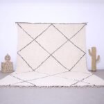 Beige Moroccan Rug 9 x 12 ft  - beni ourain rug - wool rug - Handcrafted rug - Genuine lamb wool - Moroccan rug - Berber rug - Home decor