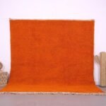 Custom Moroccan Rug Orange - beni ourain rug - wool rug - solid rug - Moroccan rug - Living room rug - berber Rug Handmade - ivory rug