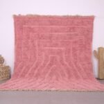 Handmade Pink Moroccan Rug – Soft Wool Modern Berber Carpet